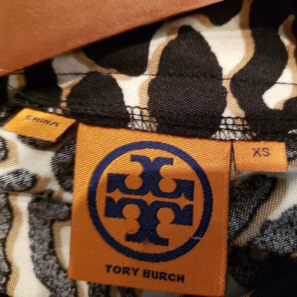 Tory Burch Cheetah Print Bodycon Dress Animal Party Date Event Black Tan - XS - Picture 8 of 9